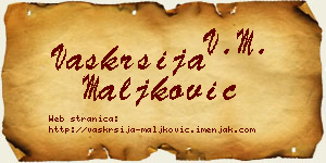 Vaskrsija Maljković vizit kartica